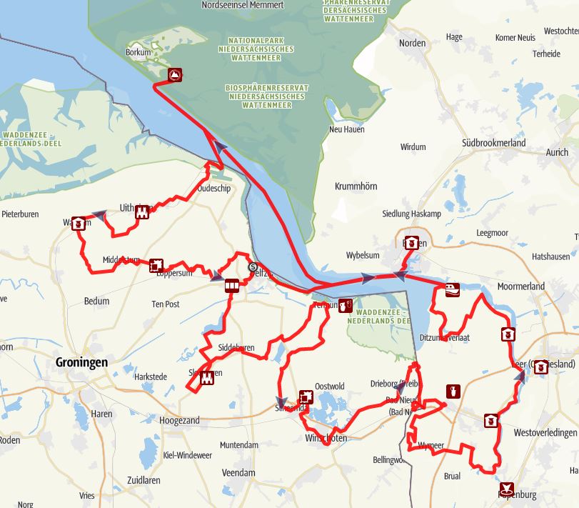 Fahrradstrecken Ostfriesland