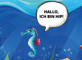 Hallo ich bin Hip. Hip ist ein Seepferdchen und lebt mit seinen Freunden im Nordmeer vor Borkum
